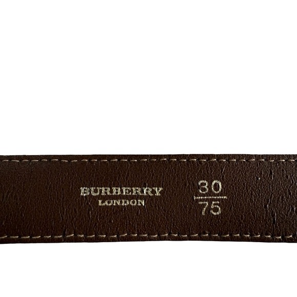 Burberry Vintage Check Leather Belt with Silver Buckle